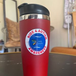 Ride for Autism: Red Thermal Flask for Hydration on the Go | Nexus Therapy Center